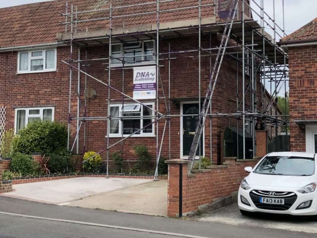 Scaffolding On Semi Detached Suburban Home