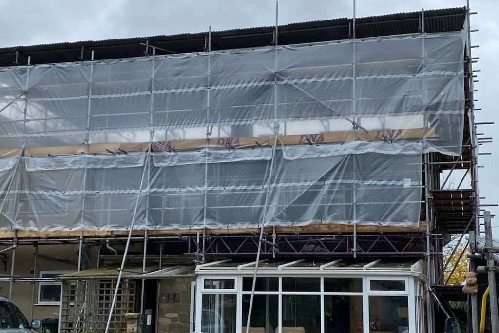 Semi Detached House With Scaffolding