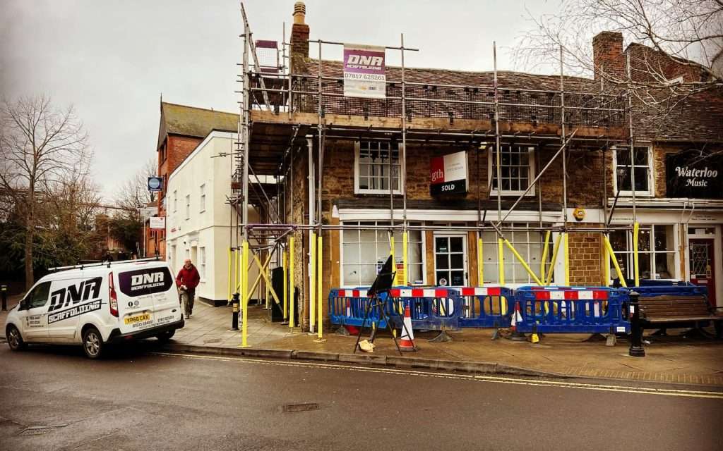 Shop With Scaffolding Up